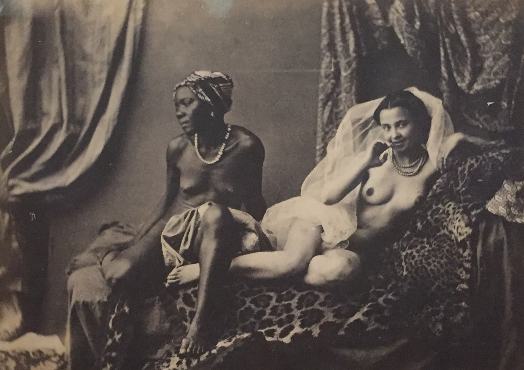 Black prostitutes shown in Félix-Jacques Moulins "Études photographiques: l'Odalisque et son esclave," 1853.