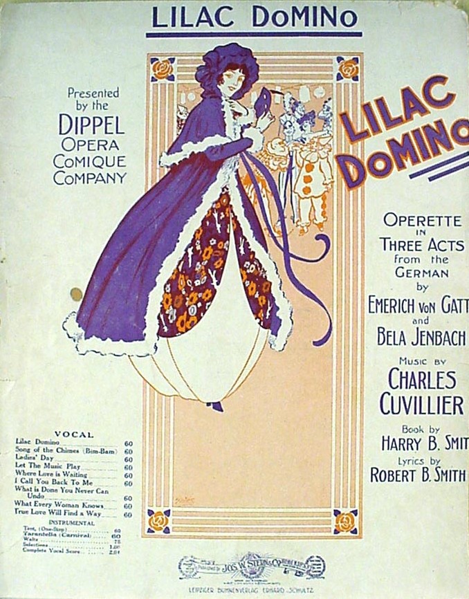 Sheet music cover for Charles Cuvillier's "Lila Domino."