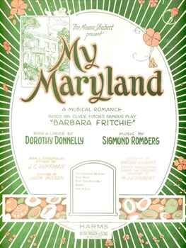 Sheet music cover for Romberg's "My Maryland."