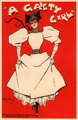 Dudley Hardy lithograph poster for "A Gaiety Girl" from "Les Maitre de L'Affiches" series, 1896.