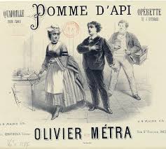 Sheet music cover for a quadrille arrangment of Offenbach's "Pomme d'Api."