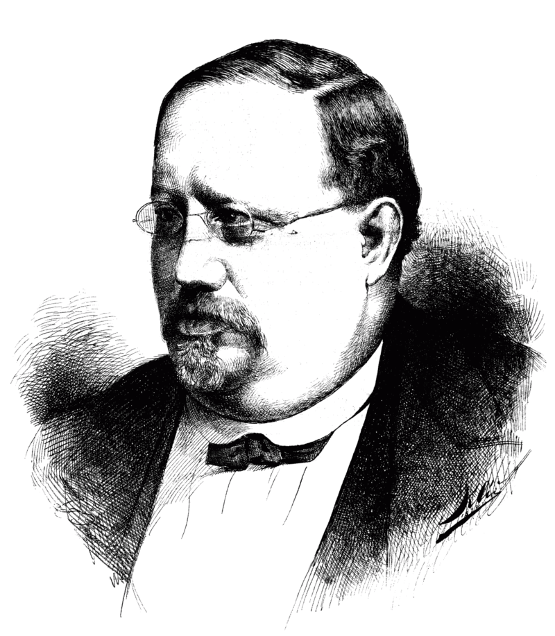 Anton Langer in 1872, as drawn by Karl Klietsch. (Photo: From the magazine "Der Floh")