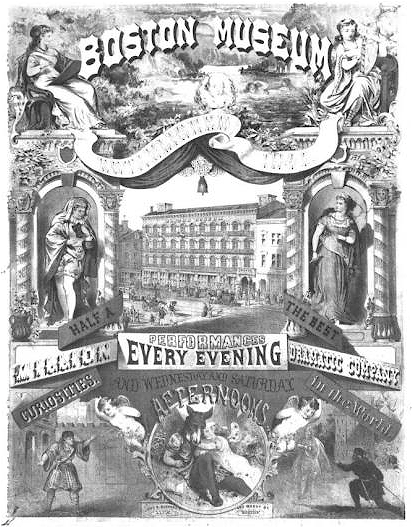 Advertisement for the Boston Museum in the 19th century.