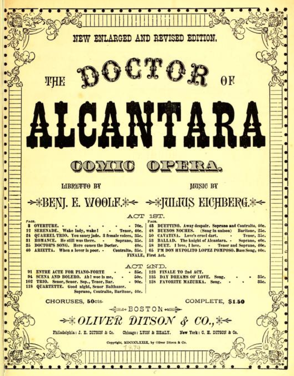 An early edition of "The Doctor of Alcantara."