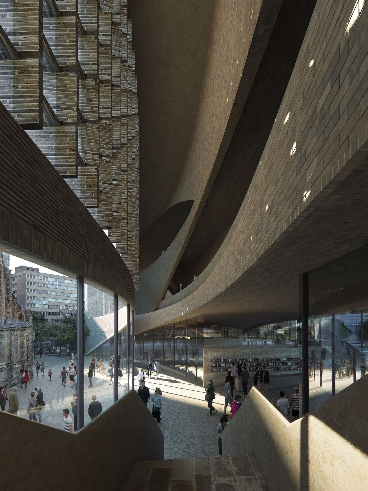 The future inside of the new "Exilmuseum" in Berlin. (Photo: Dorte Mandrup Arkitekter A/S, Copenhagen)