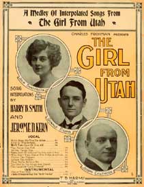 Sheet music cover for a medley from "The Girl from Utah," with Donald Brian in the middle.