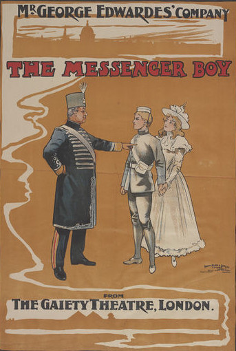 Poster for "The Messenger Boy" at the Gaiety Theatre.