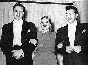 The Bel-Canto Trio: (from left to right) George London, soprano Frances Yeend and tenor Mario Lanza. (Photo: mariolanza.net)