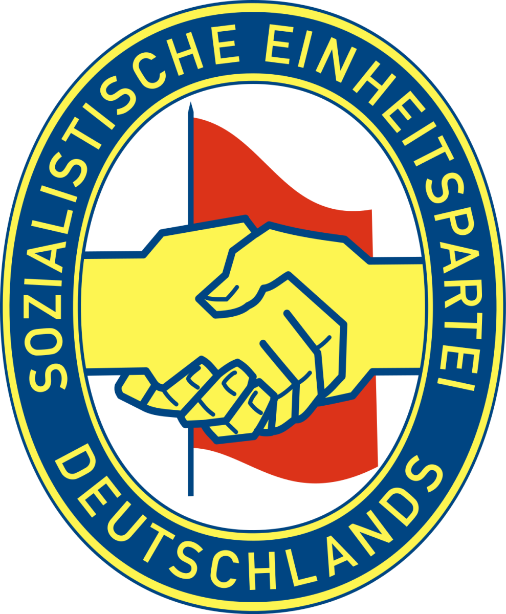 The symbol of East German's party SED: the "Sozialistische Einheitspartei Deutschlands."