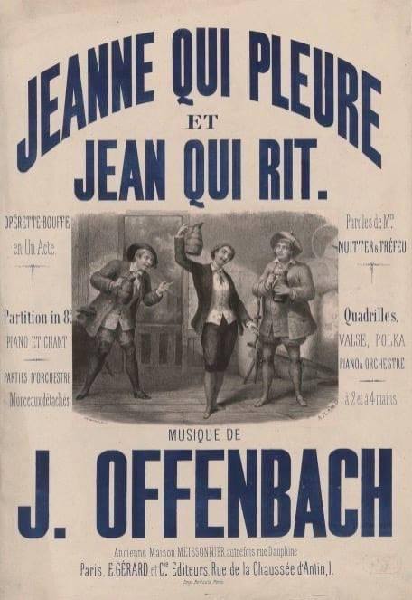 Poster for Offenbach's "Jeanne qui pleure et Jean qui rit."