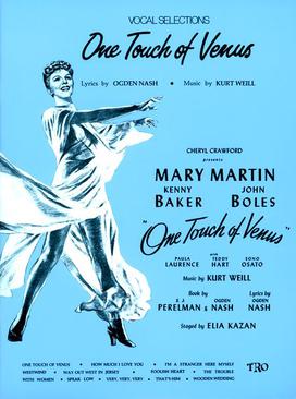 Sheet music cover for "One Touch of Venus" showing Mary Martin in the title role. 