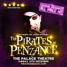 Advertisement for the December 2020 production of Sasha Regan's "Pirates of Penzance" at the Palace Theatre, London.