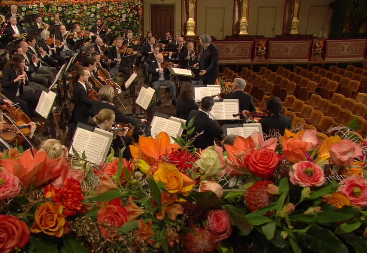 Riccardo Muti conducting the Vienna Philharmonic Orchestra on 1 January, 2021. (Photo: Screenshot / ZDF)