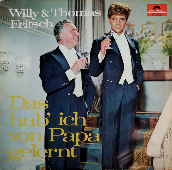 The LP cover of "Das hab' ich von Papa gelernt" with Willy (l.) and Thomas Fritsch. (Photo: Polydor)