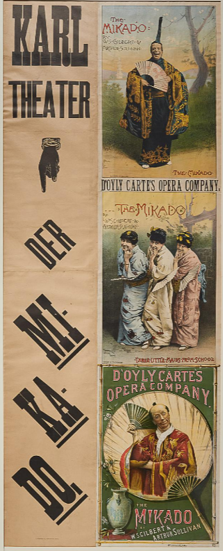Poster for a guest performance of "The Mikado" by thw D'Oyly Carte Opera Company at Vienna's Carltheater in 1887. (Photo: Theatermuseum Wien)
