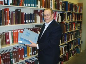 David Hummel at the Library of Congress, holding his book. (Photo: Private / Tony Charles Collection)