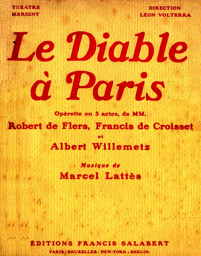 The piano score for "Le Diable á Paris". (Photo: www.musiques-regenerees.fr)