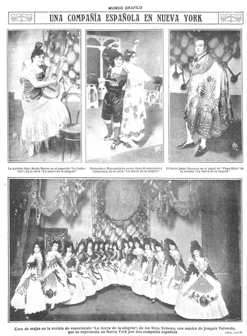 Photo report of the premiere of "The Land of Joy", 1917. (Photo: Mundo Gráfico, 2 January 1918, Hemeroteca Digital. Biblioteca Nacional de España)