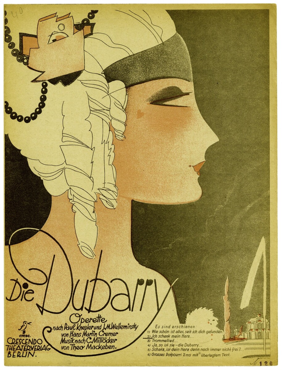 Sheet music cover for the 1930 version of "Die Dubarry." (Photo: Sammlung Evelin Förster, Berlin)