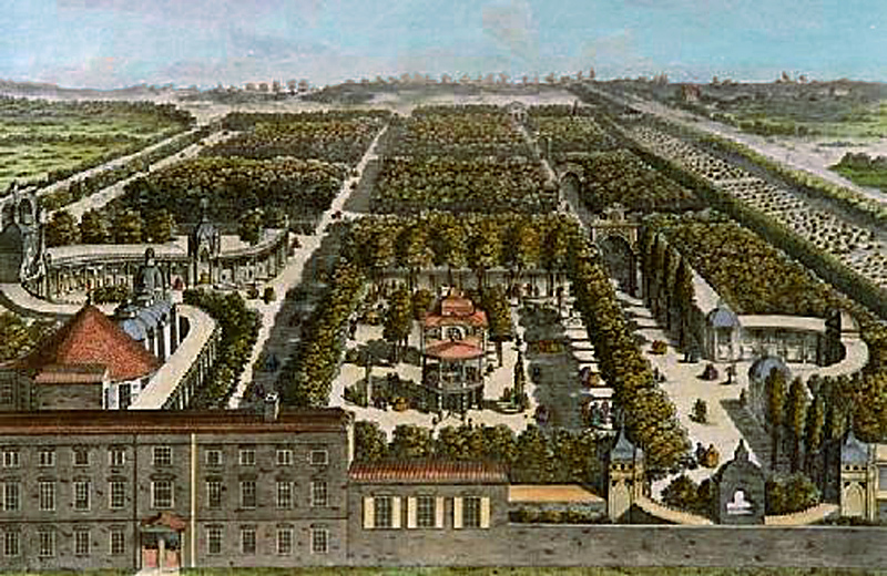 The Vauxhall Gardens in the mid-18th century.