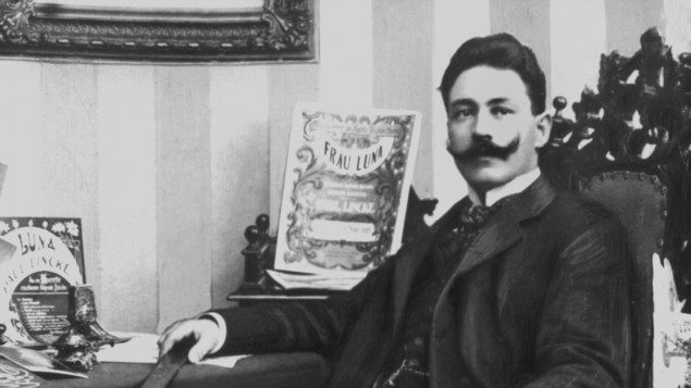Composer Paul Lincke at home, in 1905. (Photographer unknown) 