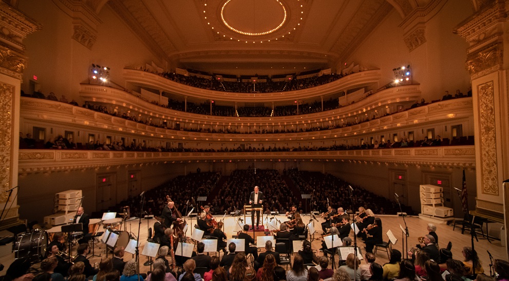 Carnegie Hall with the musicians for "Iolanthe" on the podium. (Photo: Toby Tenenbaum)