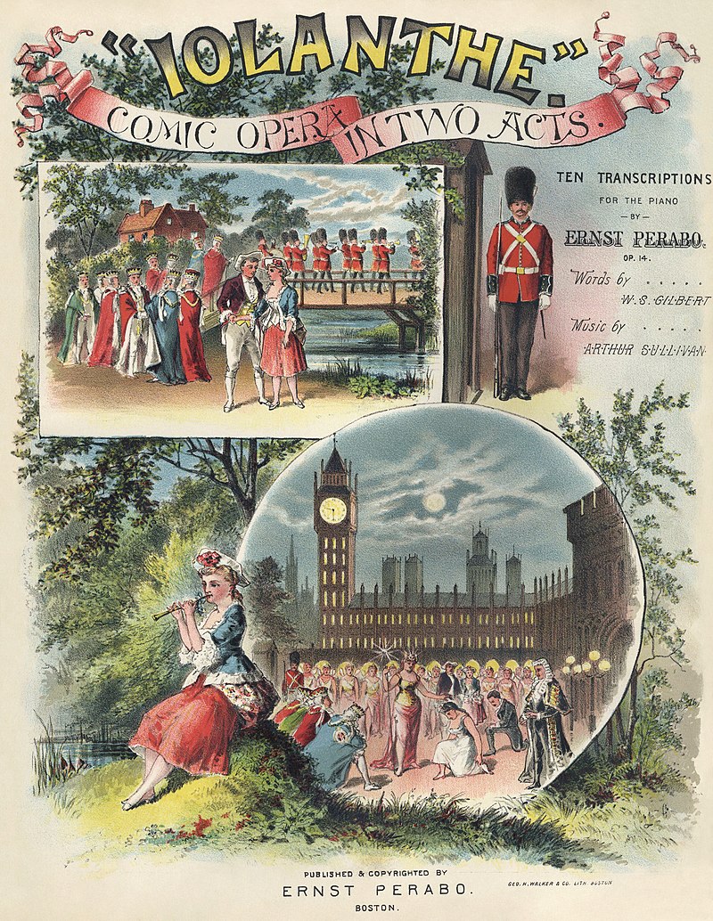 Cover of the 1887 piano transcriptions for "Iolanthe". (Art work by  Ernst Perabo) 