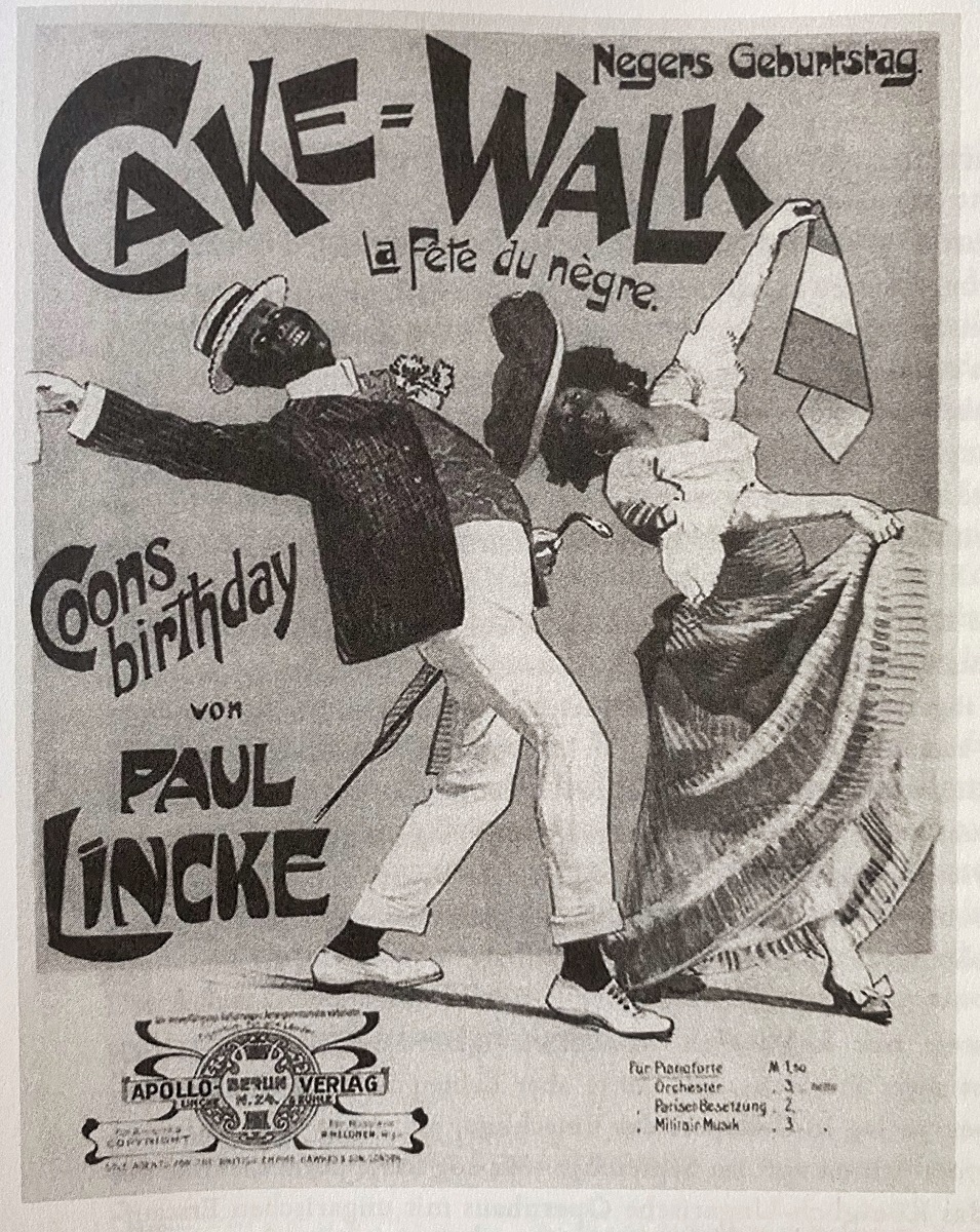 Sheet music cover for Paul Lincke's cake-walk "Coon's Birthday". (Photo: From Karin Meesmann's "Pál Ábrahám" / Hollitzer)