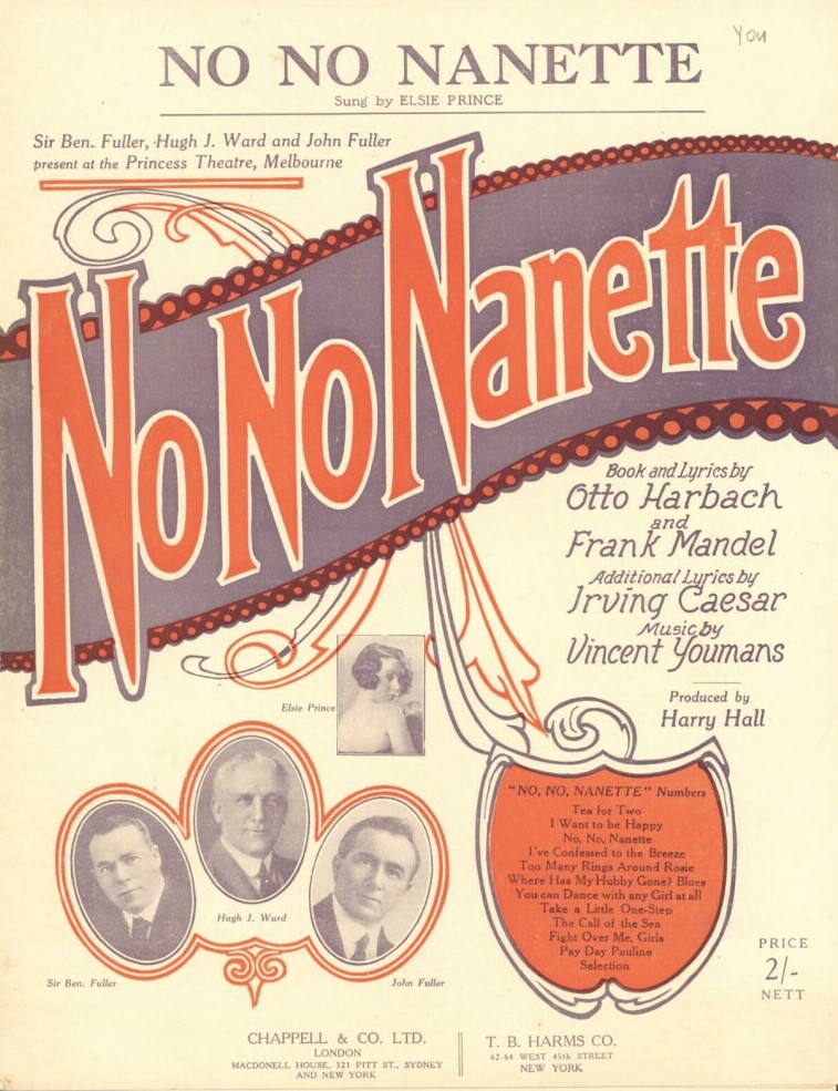 Original sheet music cover for "No, No, Nanette". (Photo: Chappell)