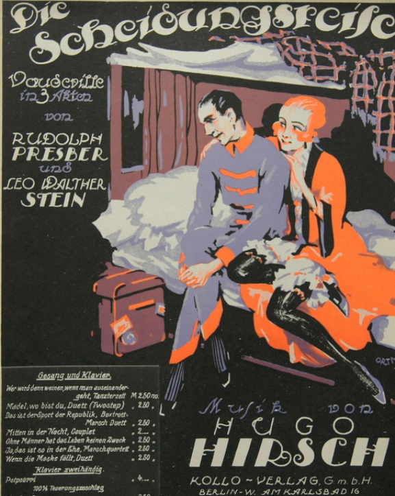 Sheet music cover for Hugo Hirsch's "Die Scheidungsreise".