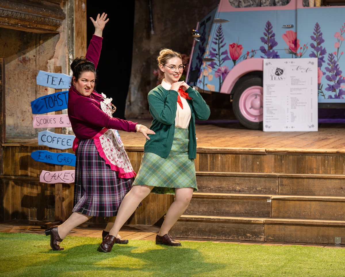 Rosie Strobel (Mrs Partlet) and Meriel Cunningham (Constance) in "The Scorcerer". (Photo: Bill Knight)