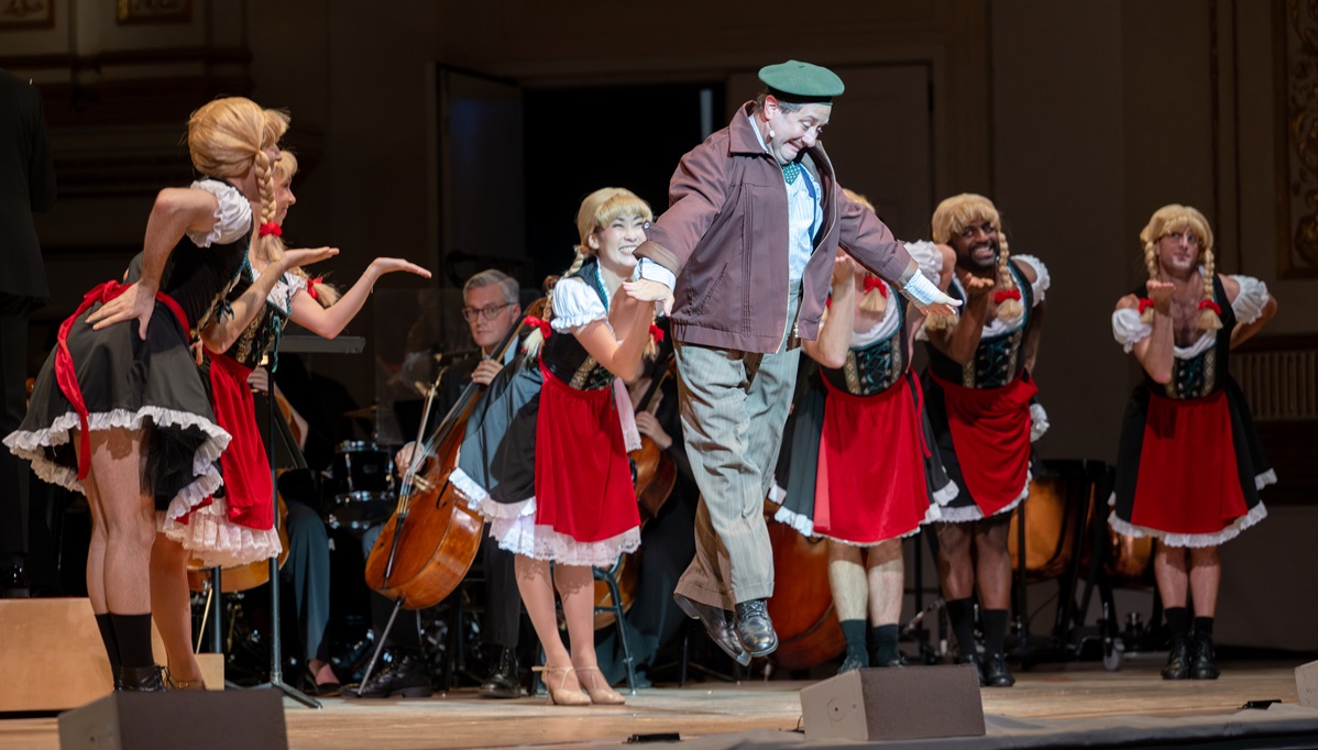 Christopher Fitzgerald and company in "Strike Up the Band". (Photo: Toby Tenenbaum) 