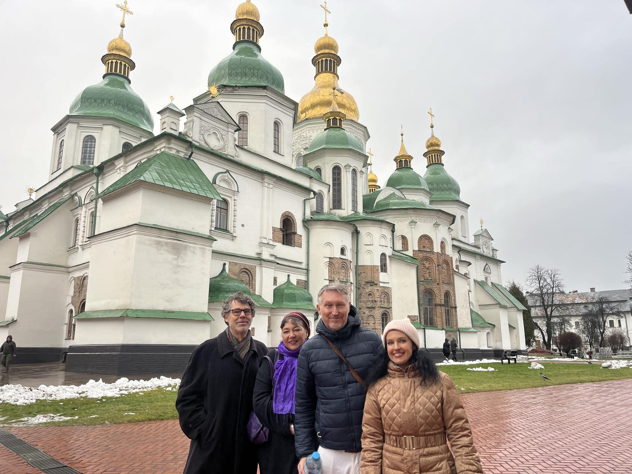 Stefan Frey and his wife Susa left) with Kevin Clarke from the Operetta Research Center and our hostess Elena. (Photo: National Operetta of the Ukraine)