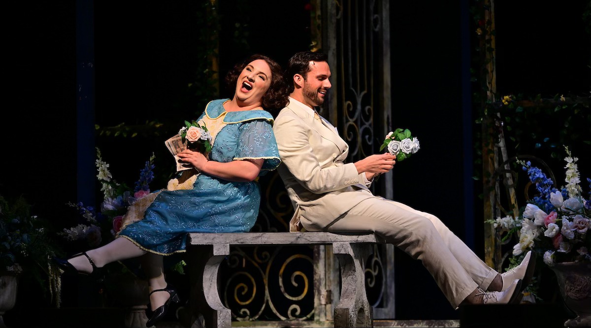 Maggie Langhorne and Wesley Diener in “The Cousin from Batavia” at Ohio Light Opera 2025. (Photo: Matt Dilyard)