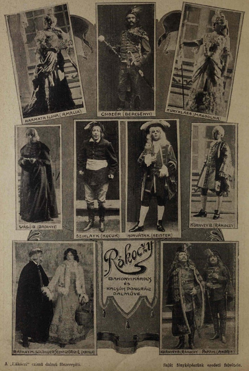 Cast of "Rákóczi". (Photo: Tolnai Világlapja, 1906, Vol. 6, No. 49)