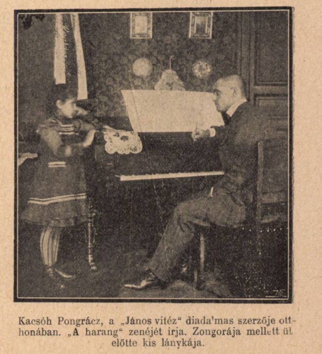Composer Pongrác Kacsóh writing the score for A harang. (Photo: Tolnai Világlapja, 1907, Vol. 7, No. 5)